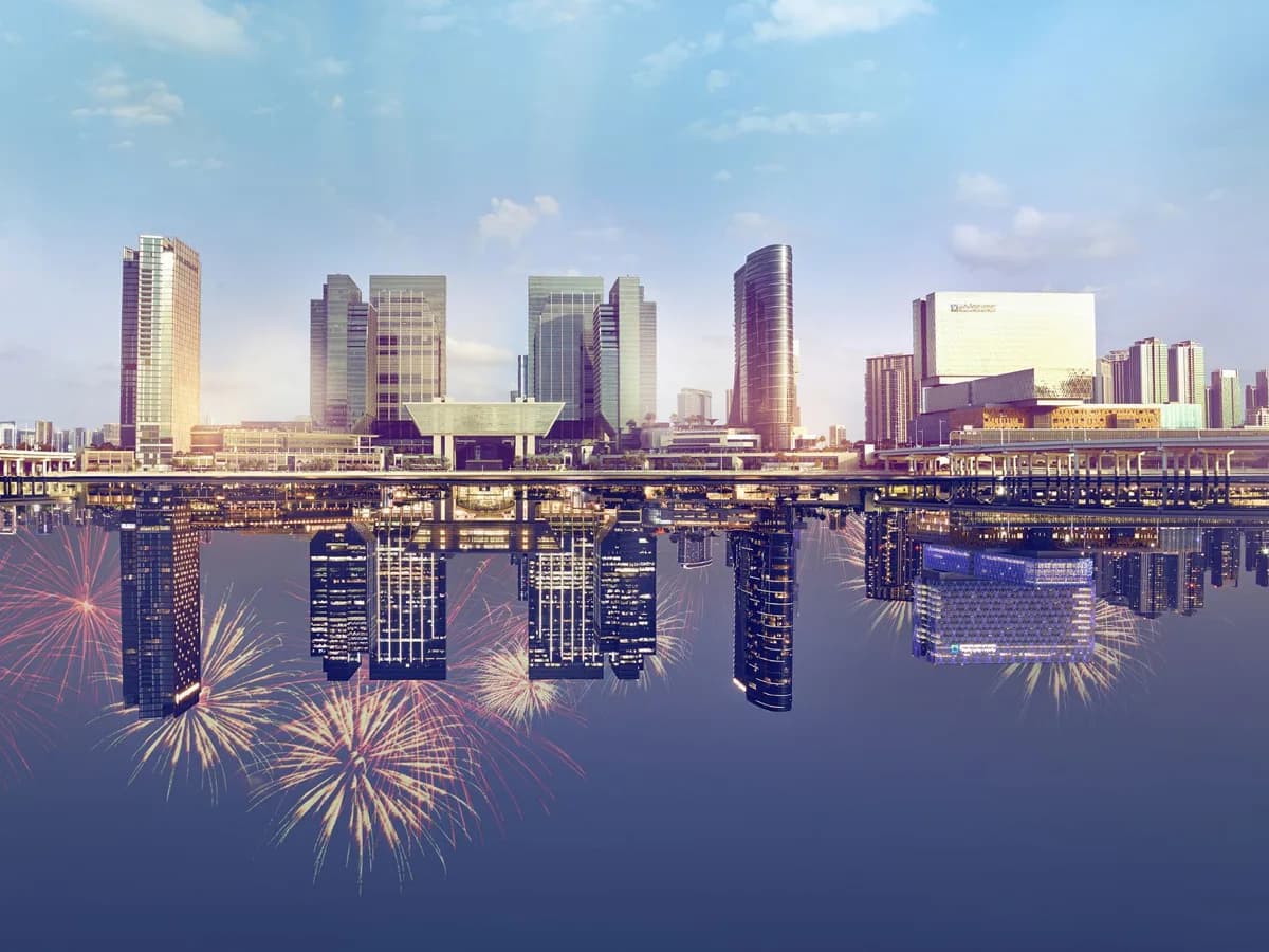 Al Maryah Island skyline, Abu Dhabi's central financial and luxury-residence district